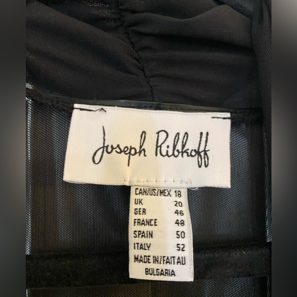 Joseph Ribkoff Black Sheer Cardigan w jewel sleeves Excellent Condition size 18 - Picture 2 of 3